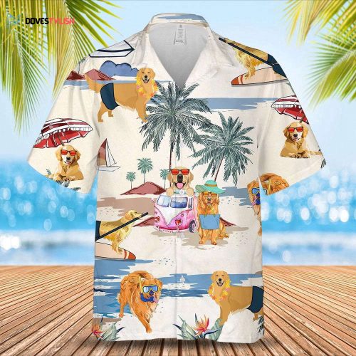 Golden Retriever Hawaiian Shirt, Aloha Shirt For Dog Lover