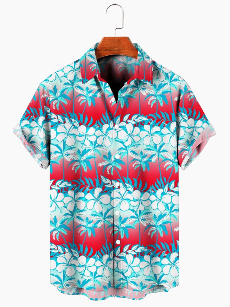 Gradient Hawaiian Shirt, Aloha Shirt For Summer Vibes, Cool Hawaiian Shirt, Beach Shirt