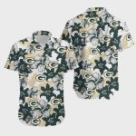 Green Bay Packers Aloha White Background Hawaiian Shirt