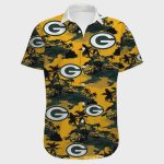 Green Bay Packers NFL Logo Pattern Hawaiian Shirt