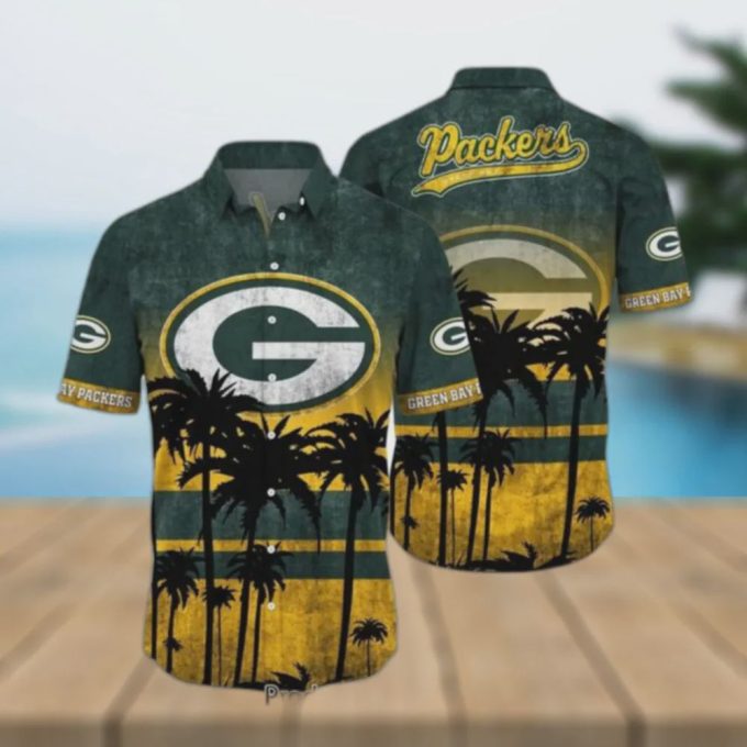 Green Bay Packers NFL Pattern Graphic Hawaiian Shirt