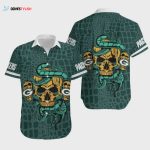 Green Bay Packers Snake And Skull Hawaiian Shirt