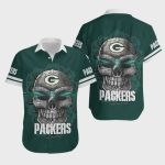 Green Bay Packers Stripes And Skull Hawaiian Shirt