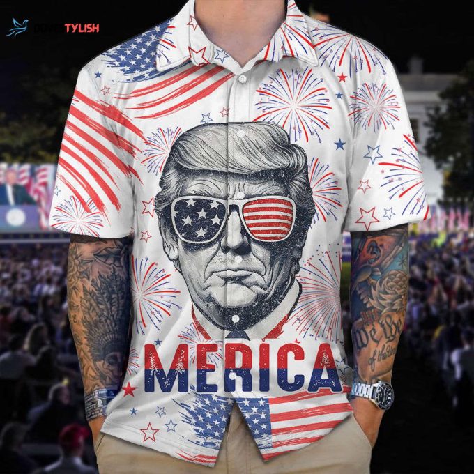 Independence Day American Trump Hawaii Shirt – Funny Hawaii Shirt