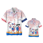 Independence In Coming Bichon Frise Alloha Hawaii Shirts For Men And Woman, American Usa Flag Hawaii Dog Shirts