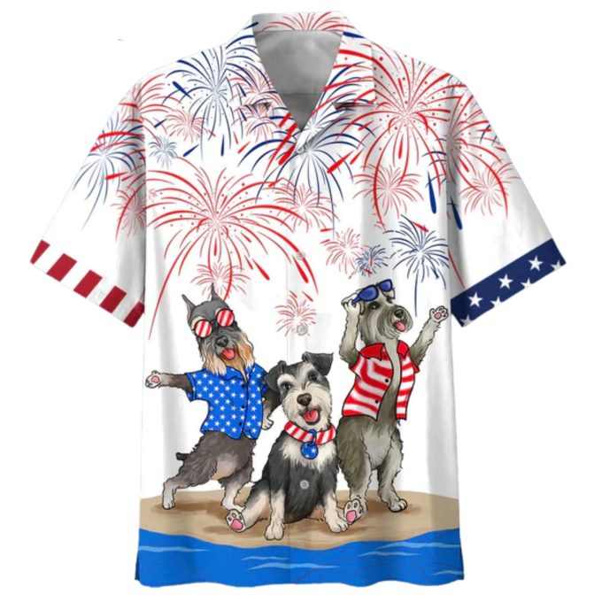 Independence Is Coming Hawaiian Shirt, Miniature Schnauzer Hawaii Aloha Beach Shirts, 4Th July Shirt For Dog Lover