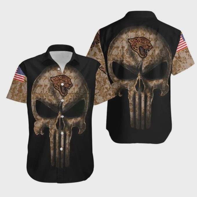 Jacksonville Jaguars Camouflage Skull Hawaiian Shirt