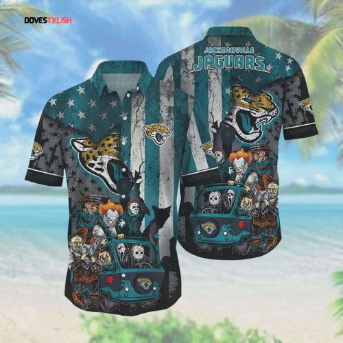 Jacksonville Jaguars Floral Horror Hawaiian Shirt