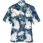 Japanese Bobtail Hawaiian Shirt, 3D Full Printed White Cat Hawaiian Shirt, Summer Aloha Beach Shirts