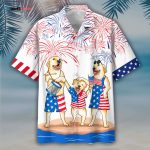 Labrador Family Hawaiian Shirt For Independence Day 4Th Of Jul, Patriotic Hawaiian Shirt For Men And Woman, Dog Hawaii Shirt