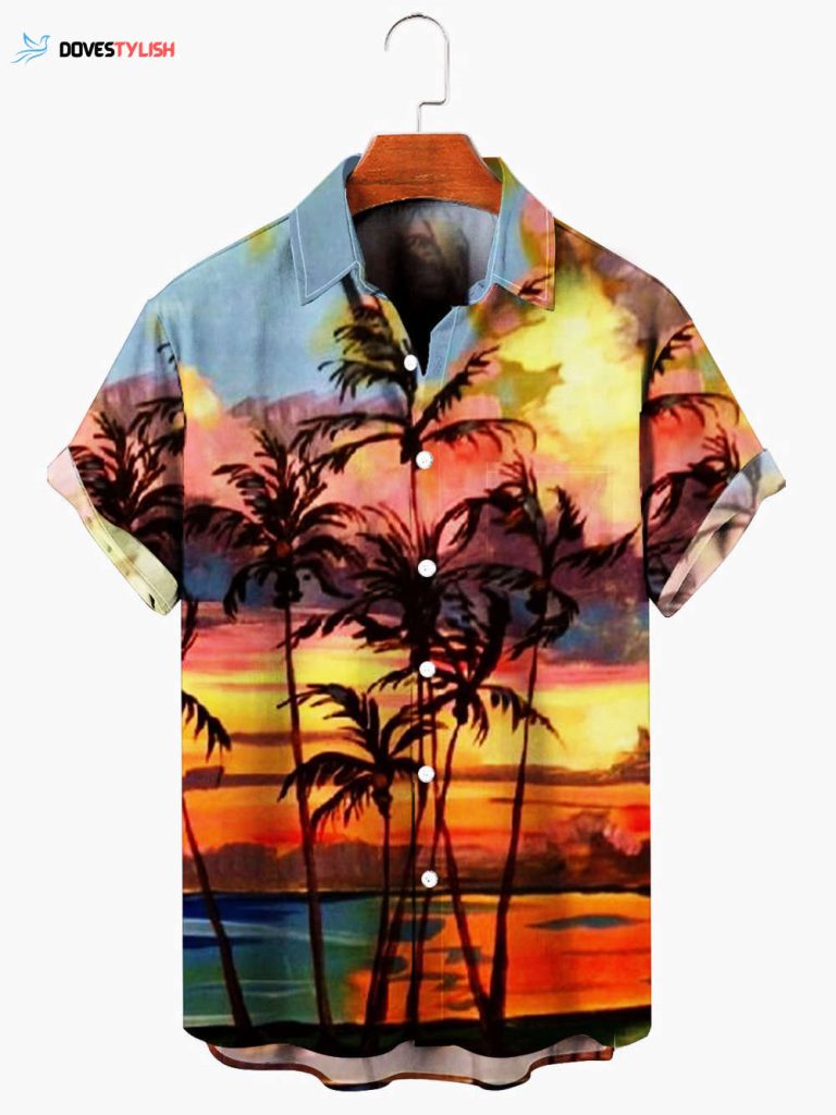 Landscape Hawaiian Shirt Coconut Tree Hawaii Shirt Aloha Gift Shirt