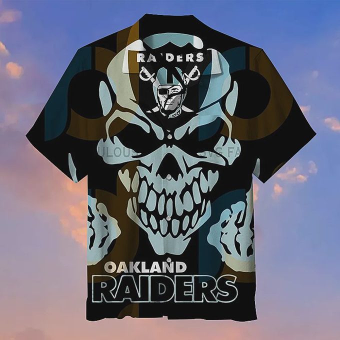 Las Vegas Raiders Full 3d Skull Hawaiian Shirt