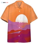 Lesbian Pride Sunrise Hawaiian Shirt, Hawaiian Pocket Shirt Unisex Full Print For Tropical Summer Holiday Vacation Full Size