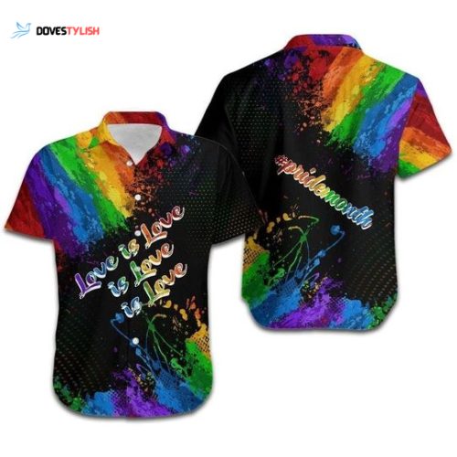 Lgbt Polygon Pattern Hawaiian Shirt For Men And Women, Rainbow Color Hawaiian Shirt