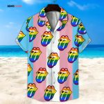 LGBT Hawaii Shirt, Transgender Rainbow Lip Unisex Hawaii Shirt, Beach Short