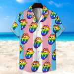 LGBT Hawaii Shirt, Transgender Rainbow Lip Unisex Hawaii Shirt, Beach Short