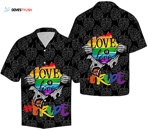 Lgbt Hawaiian Shirt, Haiwaiian Shirt, Rainbow Shirt, Beach Shirt, Lgbt Shirt, Gift For Gay Friend