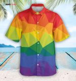 Lgbt Polygon Pattern Hawaiian Shirt For Men And Women, Rainbow Color Hawaiian Shirt