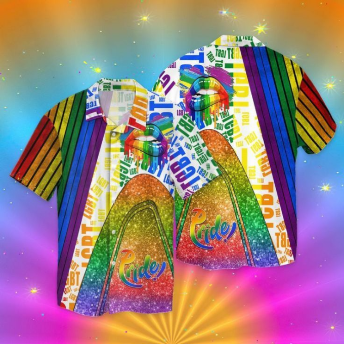 Lgbt Pride Lips Hawaiian Shirt, Rainbow Lips Hawaiian Shirt, Pride Lips Hawaiian Shirt