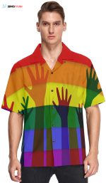 Lgbt Rainbow Flag Men’S Hawaiian Shirt, Pride Ally Hawaii Shirt, Ally Pride Hawaiian 3D Shirt