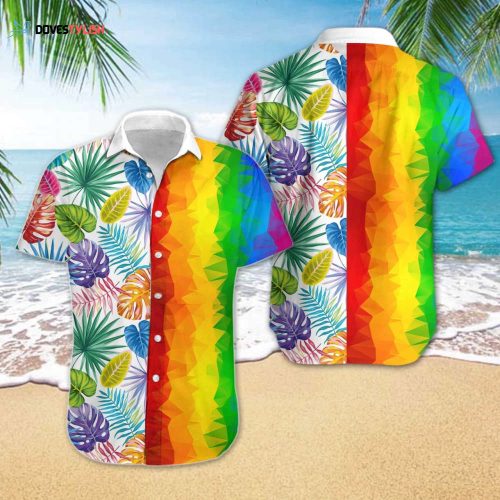 Lgbt Stripes Hawaiian Vintage Shirt Mens Button Down Plus Size Tropical Hawaii Beach Shirts