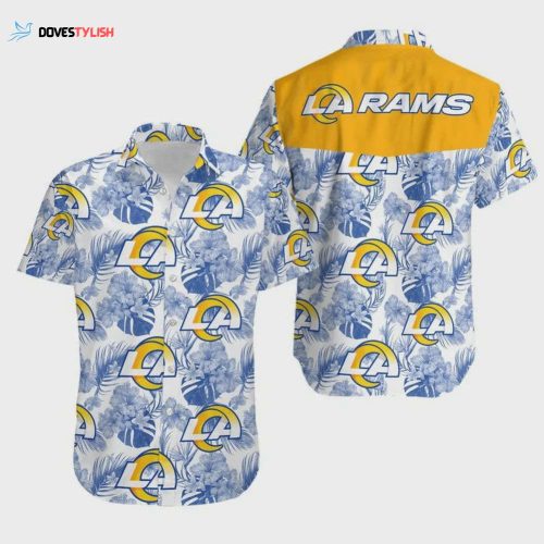 Los Angeles Rams Flower Colorful Printed Hawaiian Shirt