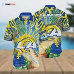 Los Angeles Rams Flower Colorful Printed Hawaiian Shirt