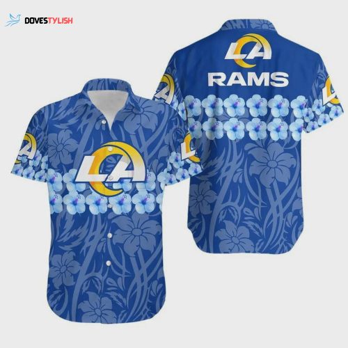 Los Angeles Rams Tropical Hibiscus Flowers Hawaiian Shirt