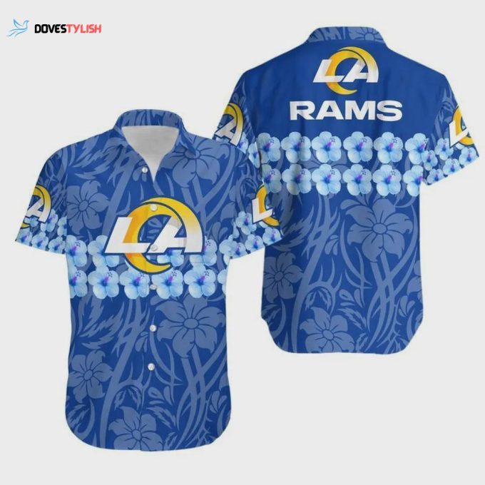 Los Angeles Rams NFL Flower And Logo Hawaiian Shirt