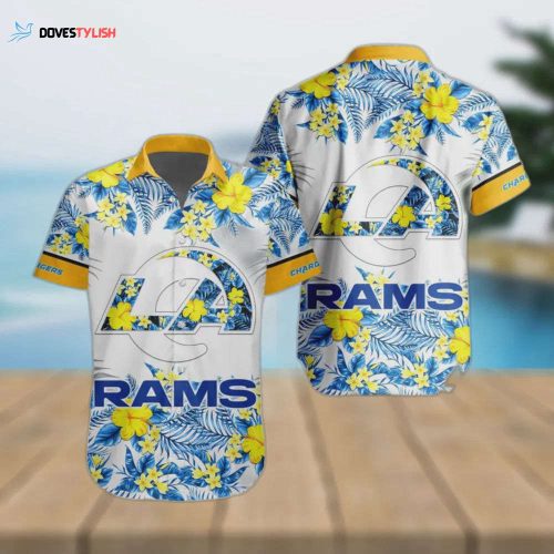 Los Angeles Rams Skull US Flag Hawaiian Shirt