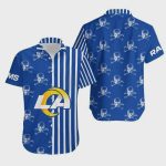 Los Angeles Rams Stripes And Skull Hawaiian Shirt