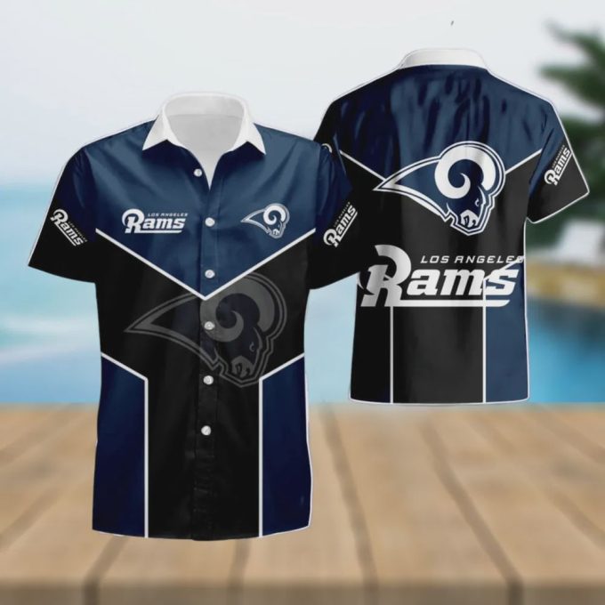 Los Angeles Rams Team Logo Pattern Hawaiian Shirt