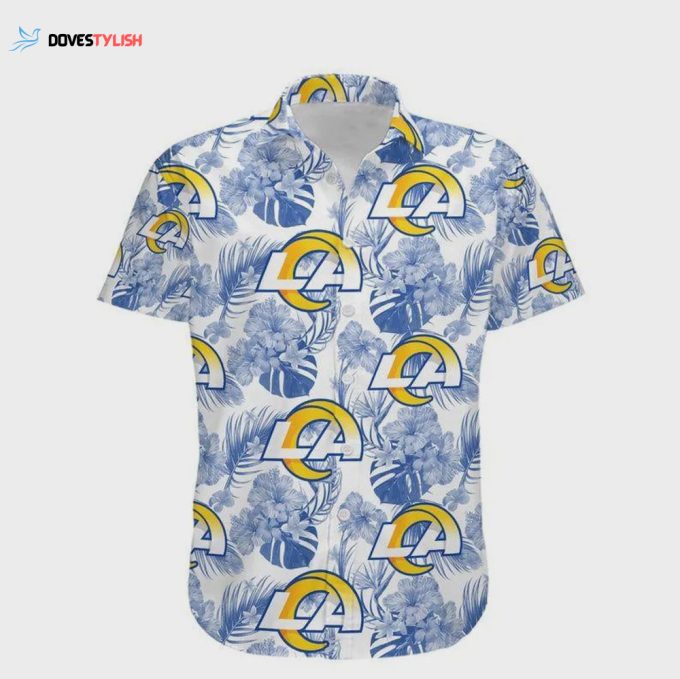 Los Angeles Rams Tropical Hibiscus Flowers Hawaiian Shirt