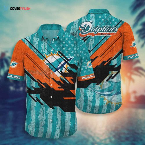 Miami Dolphins Personalized America Flag Hawaiian Shirt