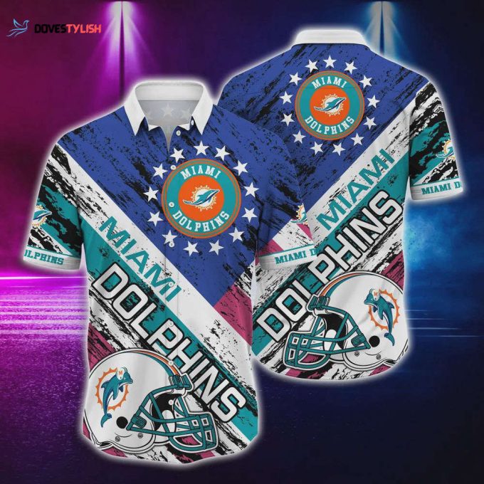 Miami Dolphins Rugby Helmet Hawaiian Shirt