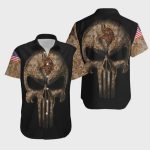 Minnesota Vikings Camouflage Skull Hawaiian Shirt