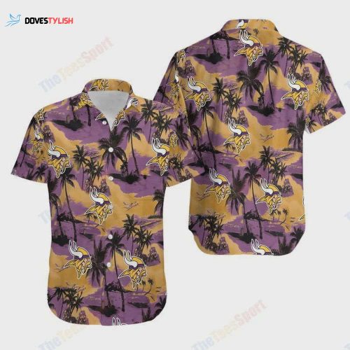 Minnesota Vikings Coconut Leaves And Skulls Hawaiian Shirt