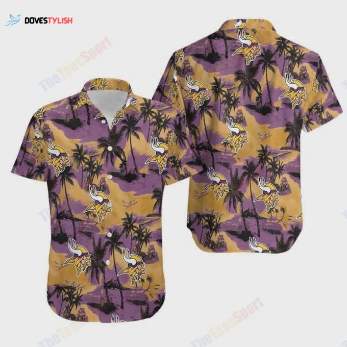 Minnesota Vikings Coconut Tree Hawaiian Shirt