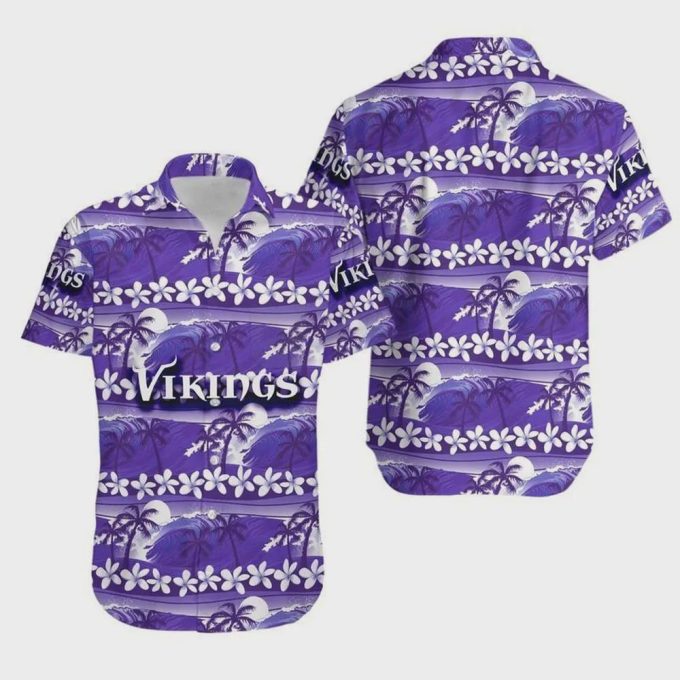 Minnesota Vikings Coconut Trees NFL Hawaiian Shirt Unisex Gift Tee 2024