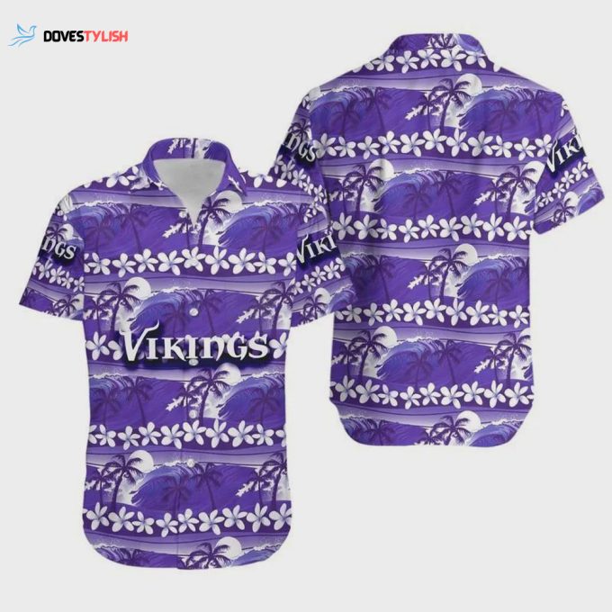 Minnesota Vikings Coconut Trees NFL Hawaiian Shirt Unisex Gift Tee 2024