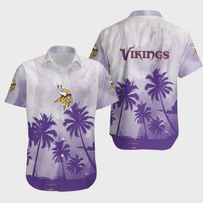 Minnesota Vikings Coconut Trees NFL Hawaiian Shirt Unisex Gift Tee 2024