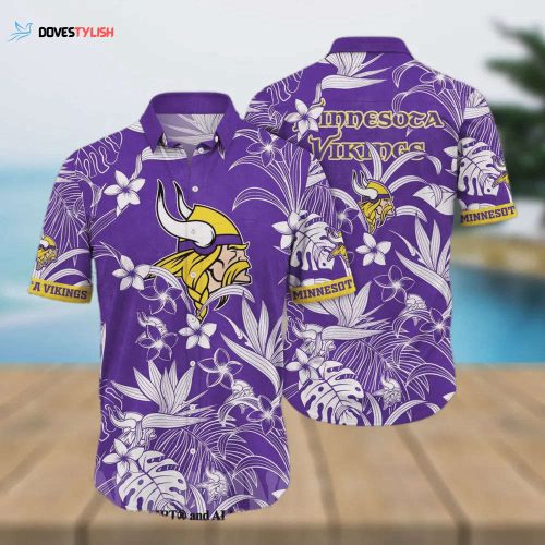 Minnesota Vikings Flower Colorful Hawaiian Shirt