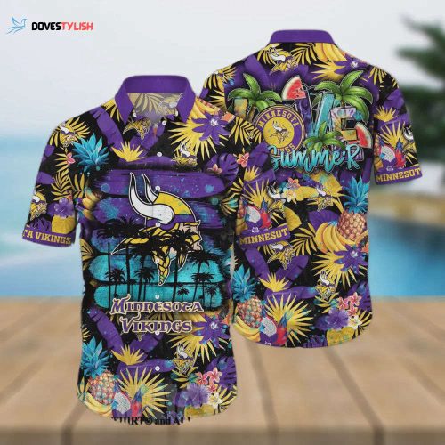 Minnesota Vikings Flower All Over Printed Hawaiian Shirt