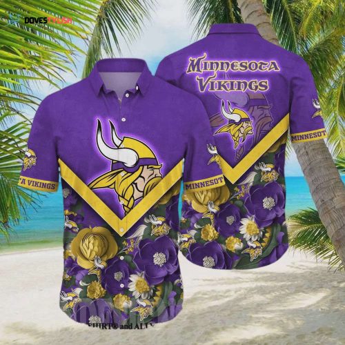 Minnesota Vikings Floral Full Print Unisex Hawaiian Shirt