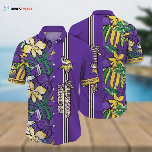 Minnesota Vikings Hibiscus Flowers NFL Hawaiian Shirt