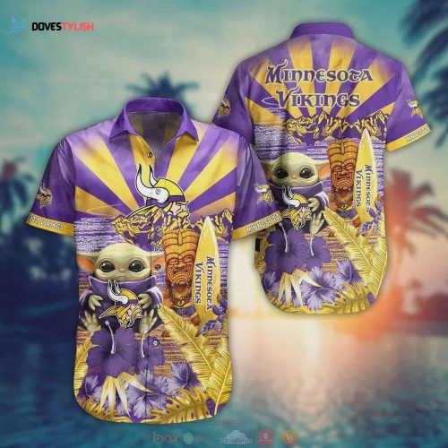 Minnesota Vikings Football Purple Background Hawaiian Shirt