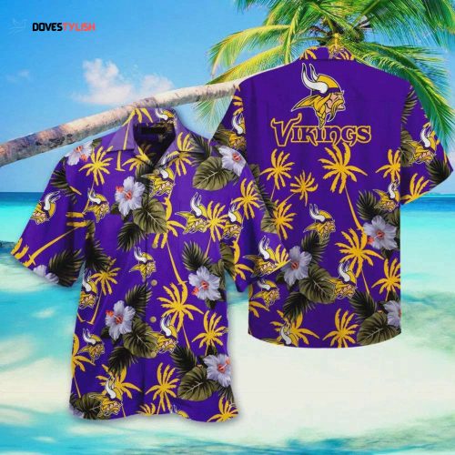 Minnesota Vikings Skull And Flower Funny Hawaiian Shirt