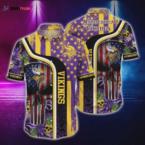 Minnesota Vikings Flower Tropical Hawaiian Shirt