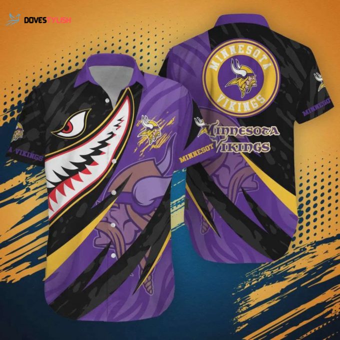 Minnesota Vikings NFL Shark Summer Hawaiian Shirt