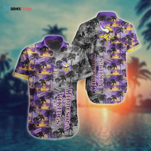 Minnesota Vikings Skull And Flower Funny Hawaiian Shirt